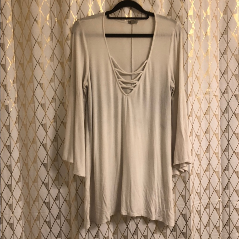 Urban Outfitters White deep V top